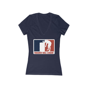TRASHED BALL Deep V-Neck Tee