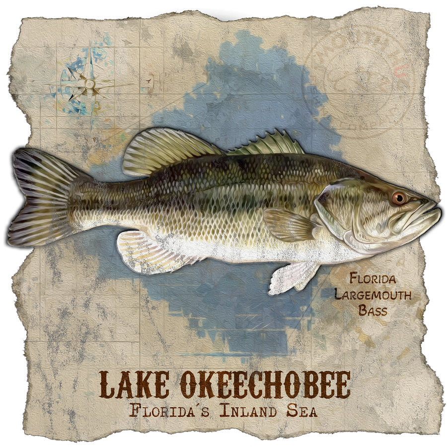 NAUTICAL LARGEMOUTH BASS LAKE OKEECHOBEE BASS