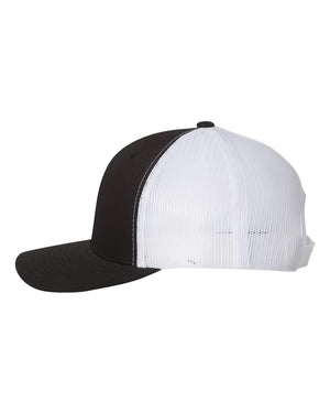 Trucker Hat Black/White-WHITE SIDE LOGO- Item #43195