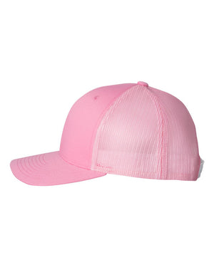 Trucker Hat Pink- WHITE SIDE LOGO- Item #43195