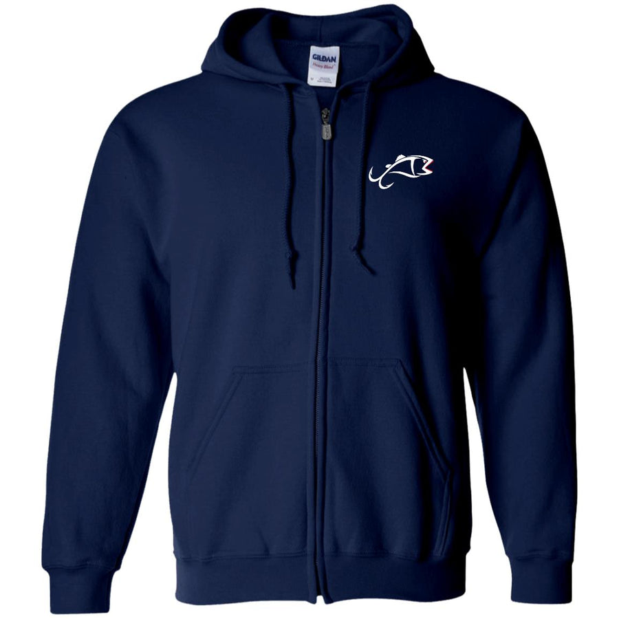 Zip Up Hooded Sweatshirt (PRINTED) FISH LOGO-FRONT ONLY
