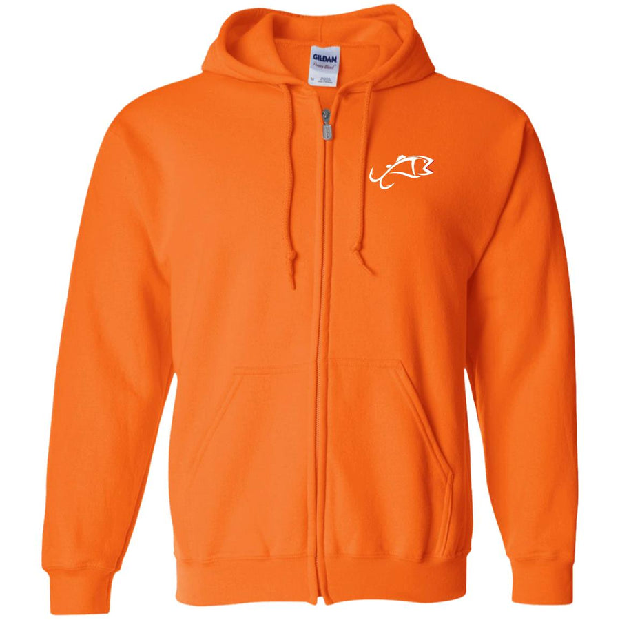 Zip Up Hooded Sweatshirt (PRINTED) FISH LOGO-FRONT ONLY