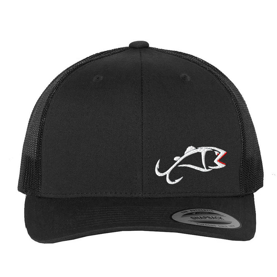 Trucker Hat Black-WHITE SIDE LOGO- Item #43195