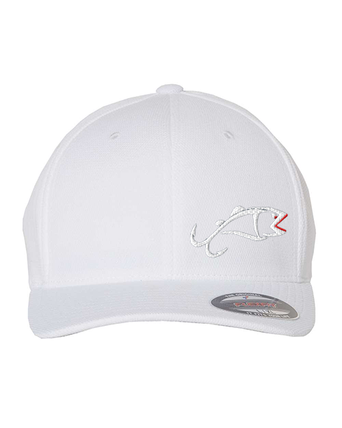 Flexfit Hat White-White Side Logo- Item #23495 Large/XL / White/White Logo